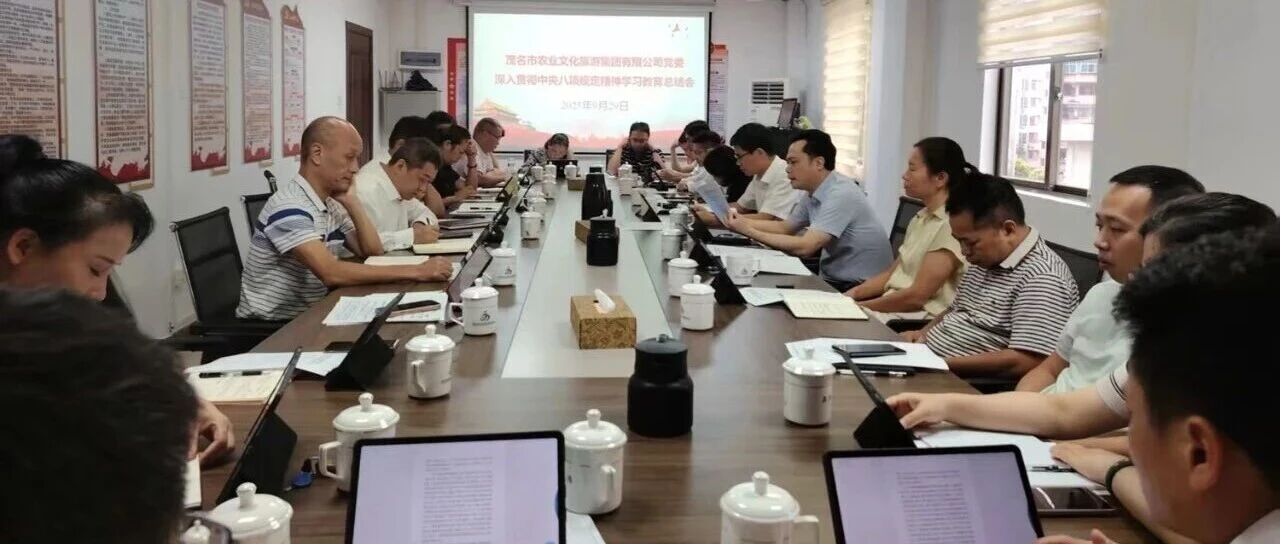 茂名市农业文化旅游集团有限公司党委召开深入贯彻中央八项规定精神学习教育总结会